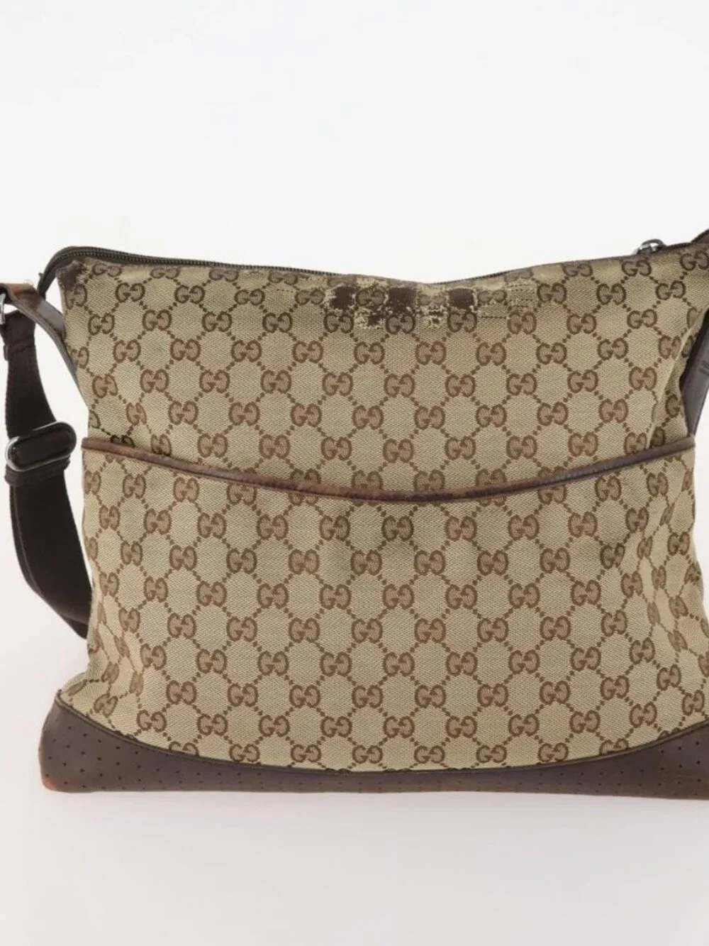 GUCCI GG Supreme GG Crystal GG Canvas Bag PVC 4 Set Navy Beige Auth YKZ424